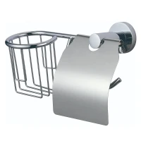 Держатель туалетной бумаги и освежителя воздуха Savol S-R08751 с крышкой цвет Хром