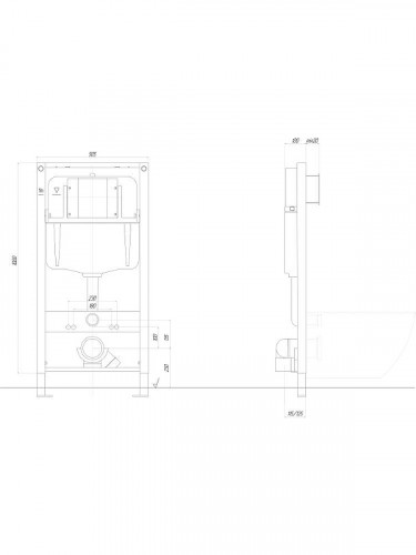 Комплект унитаза с инсталляцией Aquatek Set Aquatek Гелиос PNN-03 4в1 цвет Белый с сиденьем Микролифт и клавишей смыва цвет Хром глянцевый