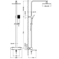 Душевая система Timo Tetra-thermo SX-0169/17 с термостатом Золото матовое латунь на стену