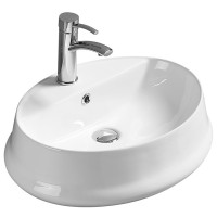 Раковина SantiLine 56 SL-1071 Белая фаянс накладная