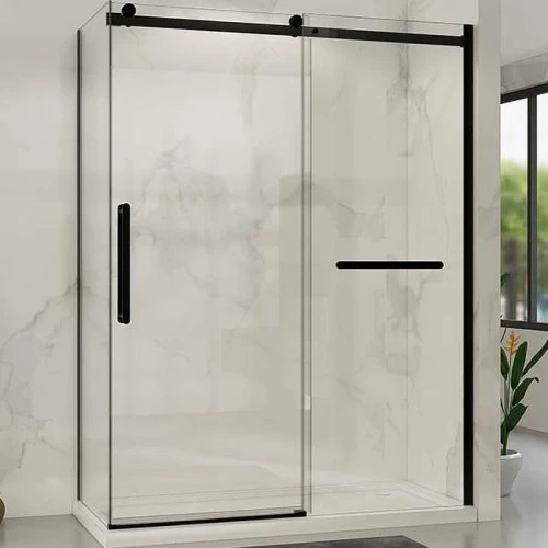 Душевой уголок Vincea Como Soft 150x80 VSR-1CS8015CLB профиль Черный стекло прозрачное