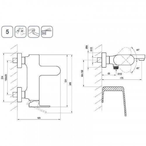 Смеситель для ванны Ravak Eleganta EL 022.10WV X070256 Белый вельвет