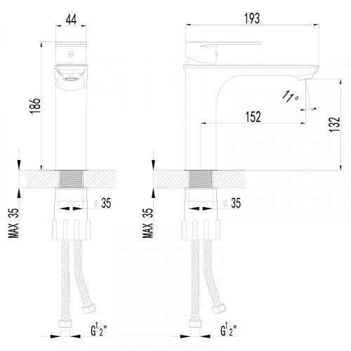 Смеситель для раковины AWP Baunt S0906C цвет Хром