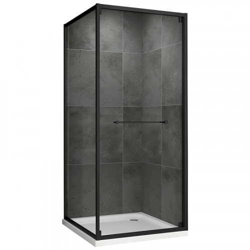 Душевой уголок Abber Schwarzer Diamant 90x90 AG0A090B профиль Черный стекло прозрачное