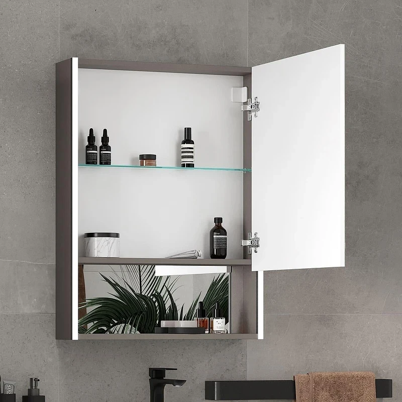 Зеркальный шкаф Equil Smile 60 R szSMILEI60.R с подсветкой цвет Лен анрацит