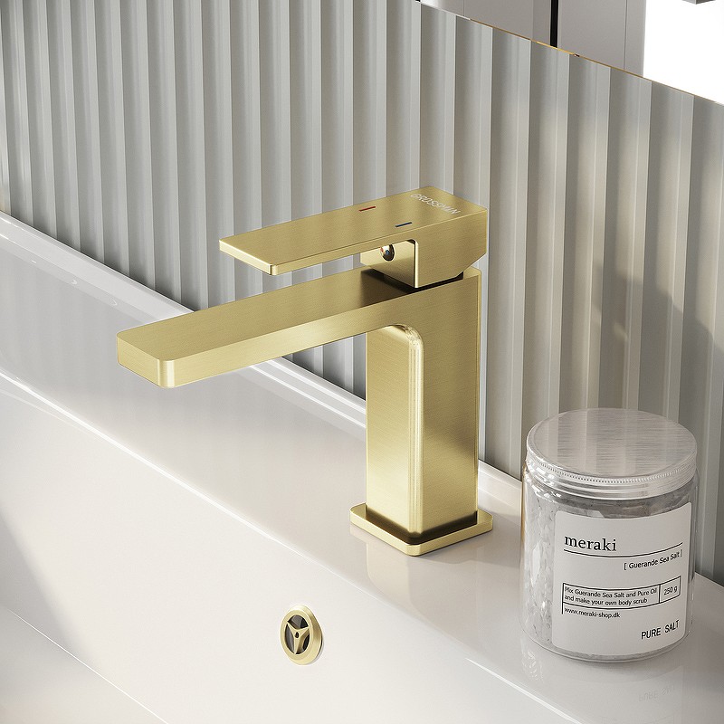 Смеситель для раковины Grossman Style 510.K35.05.320 Золото брашированное латунь