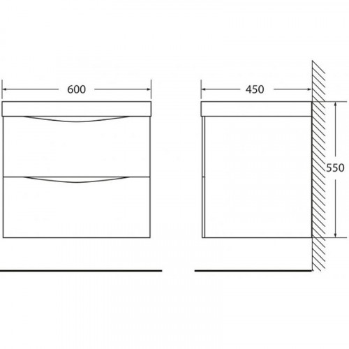Тумба под раковину BelBagno Marino 60 MARINO-600-2C-SO-WO-P подвесная Rovere Bianco МДФ / ЛДСП