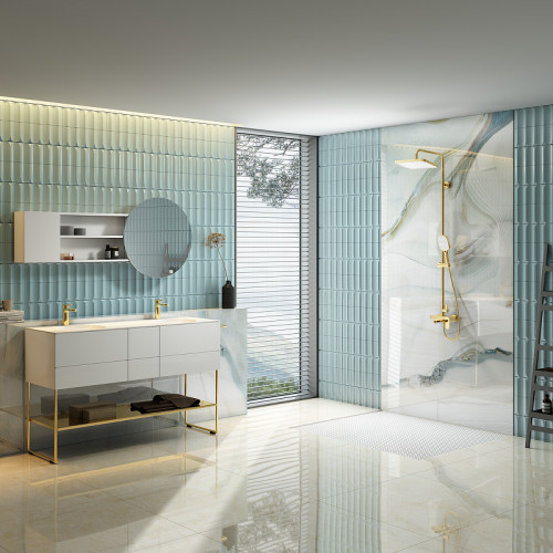 Душевая система Raglo R50.24.23 Золото матовое латунь на стену