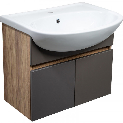 Тумба под раковину Runo Лада 50 00-00001367 подвесная Дуб серый Графит МДФ / ЛДСП