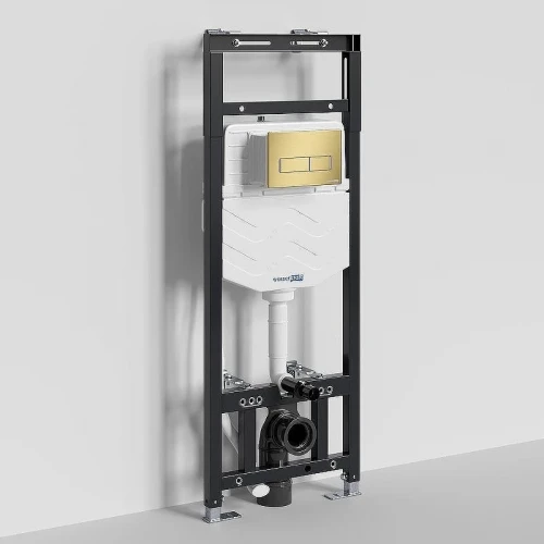 Инсталляция WasserKRAFT Alme 15TLT.010.ME.MG03 для унитаза с клавишей смыва Золото матовое
