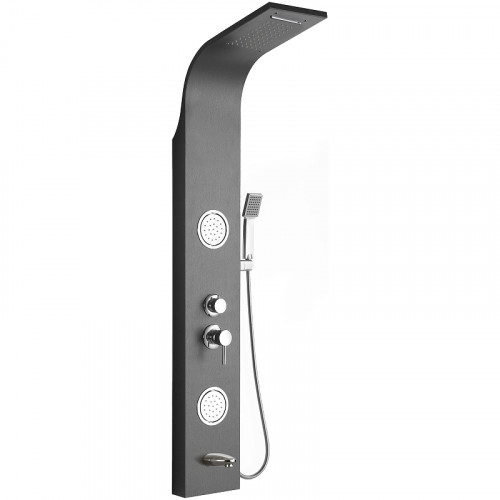 Душевая панель Ceruttispa Twin BS CT9986 с гидромассажем Хром нержавеющая сталь на стену