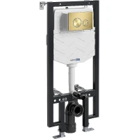 Инсталляция WasserKRAFT Vils 56TLT.010.ME.MG02 для унитаза с клавишей смыва Золото матовое