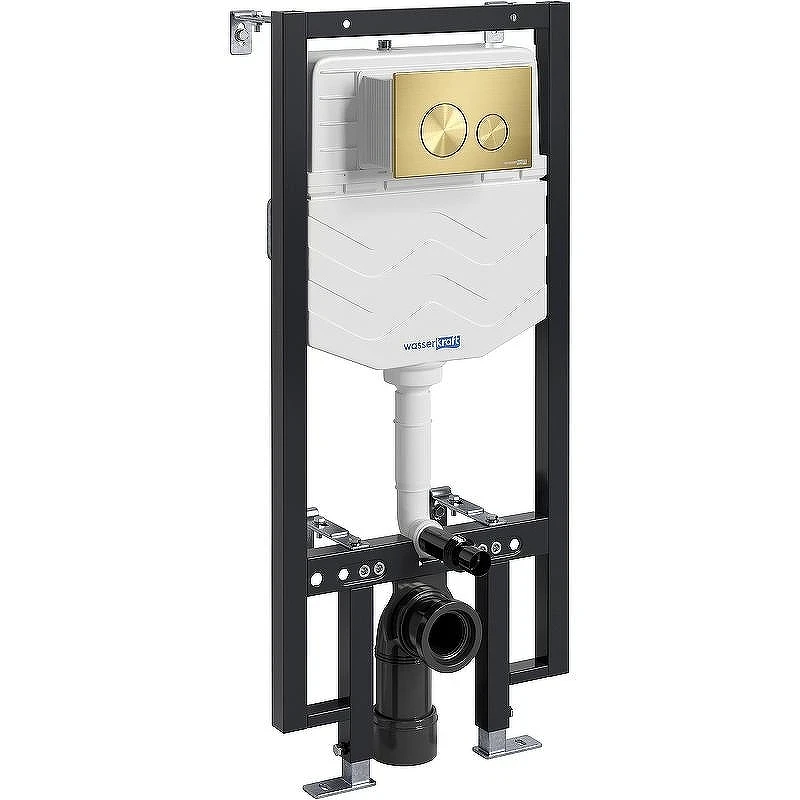 Инсталляция WasserKRAFT Vils 56TLT.010.ME.MG02 для унитаза с клавишей смыва Золото матовое