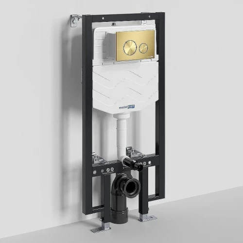 Инсталляция WasserKRAFT Vils 56TLT.010.ME.MG02 для унитаза с клавишей смыва Золото матовое
