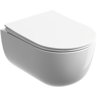 Унитаз Ceramicanova Modena Rimless CN6063 подвесной Белый глянцевый с сиденьем Микролифт фарфор подвесной