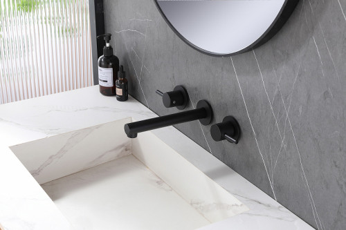 Смеситель для раковины Abber Emotion AF88121B Черный матовый латунь встраиваемый