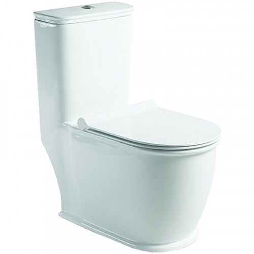 Унитаз моноблок SantiLine SL-5019 с сиденьем Микролифт фаянс напольный