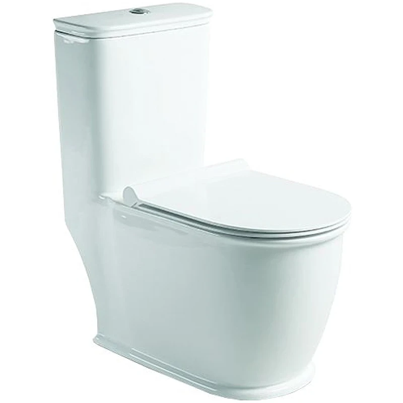 Унитаз моноблок SantiLine SL-5019 с сиденьем Микролифт фаянс напольный