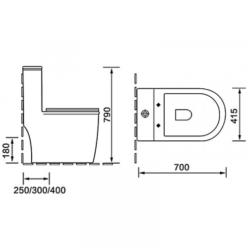 Унитаз моноблок SantiLine SL-5019 с сиденьем Микролифт фаянс напольный