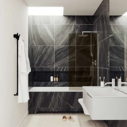 Шторка на ванну Maybah Glass MGV-250-5у 300x1400 в узком профиле Хром матовый стекло бронзовое