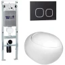 Комплект унитаза с инсталляцией WeltWasser AMBERG 350 ST + JECKENBACH 004 GL-WT + AMBERG RD-BL 10000006534 цвет Белый глянцевый с сиденьем Микролифт и клавишей смыва цвет Черный