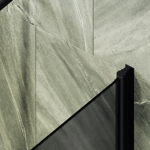 Шторка на ванну Maybah Glass MGV-619-6 700x1400 поворотная на монопетле Черный стекло графитовое матовое