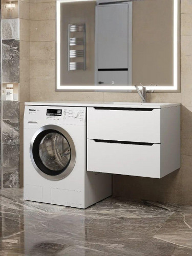 Тумба под раковину Uperwood Tanos 60 291020261 подвесная цвет Белый матовый Графит матовый