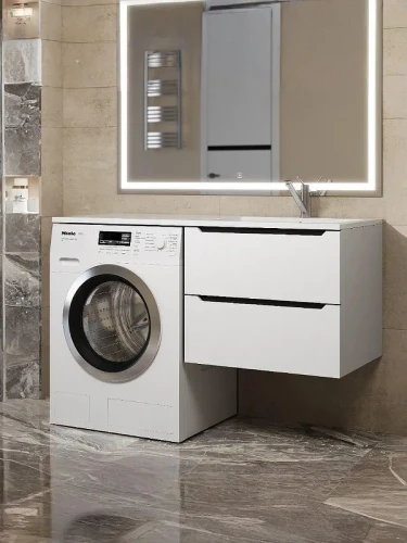 Тумба под раковину Uperwood Tanos 60 291020261 подвесная цвет Белый матовый Графит матовый