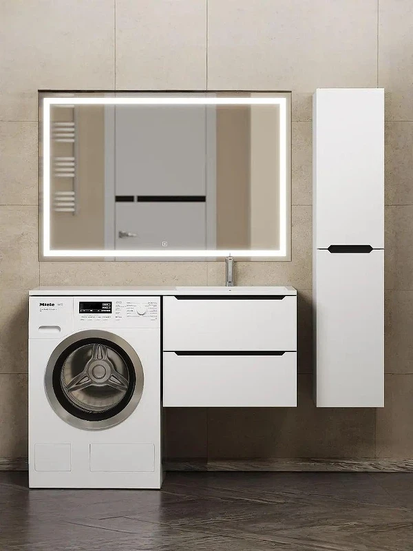 Тумба под раковину Uperwood Tanos 60 291020261 подвесная цвет Белый матовый Графит матовый