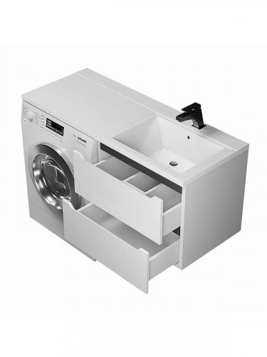 Тумба под раковину Uperwood Tanos 60 291020261 подвесная цвет Белый матовый Графит матовый