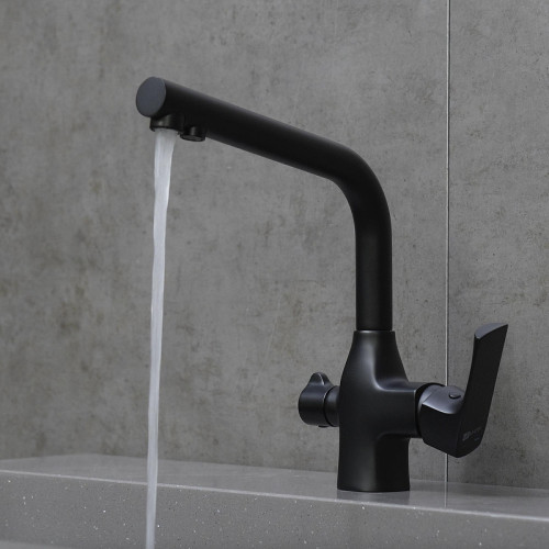 Смеситель для кухни Lemark Ursus LM7258BL цвет Черный матовый