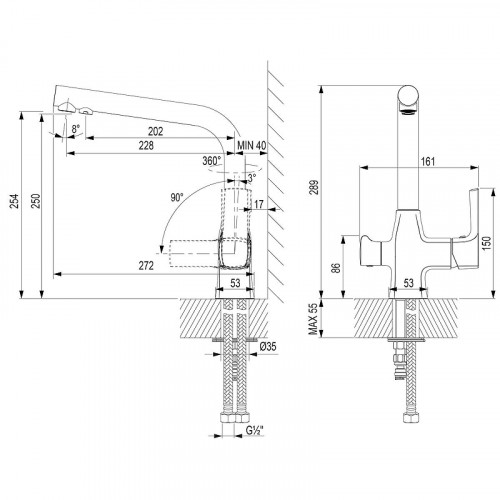 Смеситель для кухни Lemark Ursus LM7258BL цвет Черный матовый