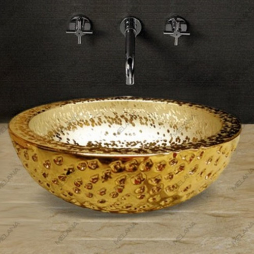 Раковина-чаша CeramaLux 41 J2049 Золото фаянс накладная