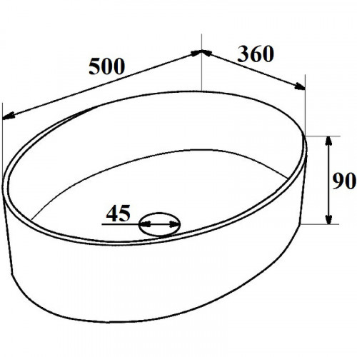 Раковина-чаша Runo Ovale 50 00-00001359 Белая
