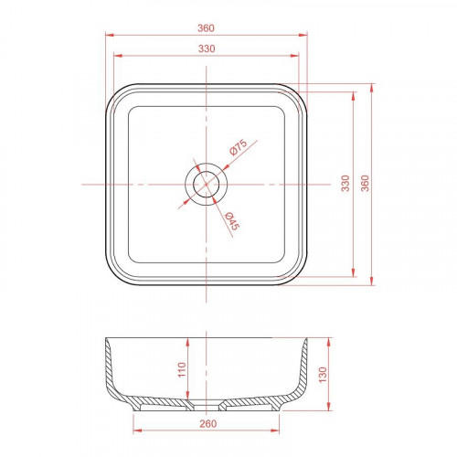 Раковина-чаша Montebianco Loreto Piazza 36 12018 цвет Белый матовый