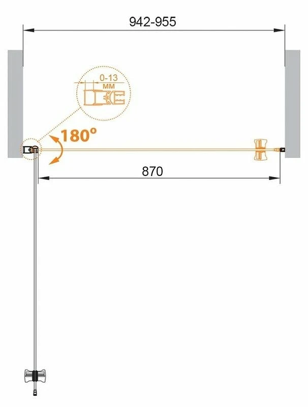 Душевая дверь Cezares Eco 95 ECO-O-B-1-95-P-Cr профиль Хром стекло рифленое