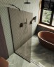 Душевая перегородка Maybah Glass MGD-702-6у 690x1950 в узком профиле Черный стекло бронзовое