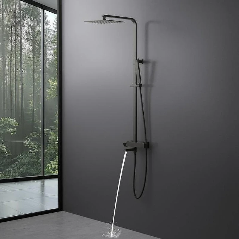 Душевая система Timo Tetra-Thermo SX-0169/18 с термостатом Черное золото