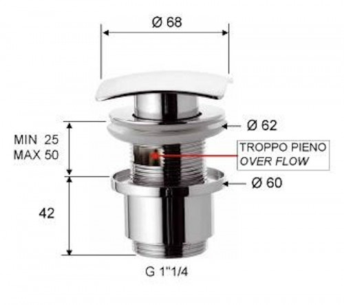 Донный клапан Remer 905SCC2114DO click-clack цвет Золото глянцевое