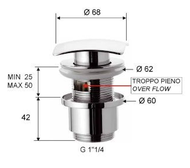 Донный клапан Remer 905SCC2114DO click-clack цвет Золото глянцевое