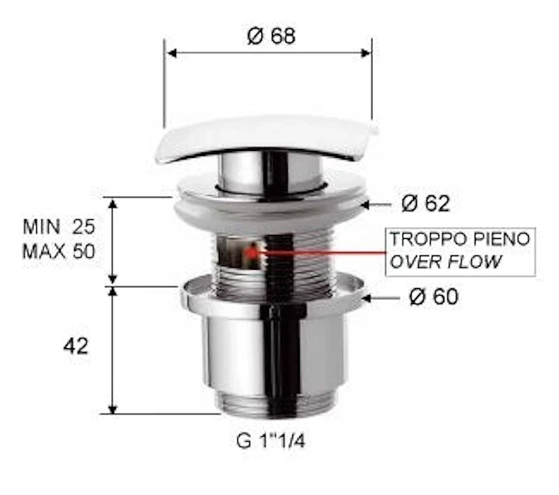 Донный клапан Remer 905SCC2114DO click-clack цвет Золото глянцевое