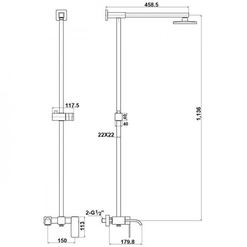 Душевая система Timo Selene SX-1013 Хром латунь на стену