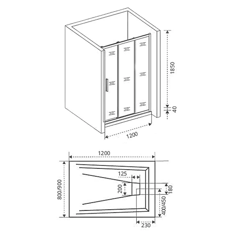 Душевая дверь Good Door Orion WTW-120-G-CH 120 профиль Хром стекло Grape