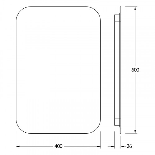 Зеркало Defesto Opti 40x60 DF 2802S с подсветкой 17W-4500К/Сенсорный выключатель/Нейтральный белый свет