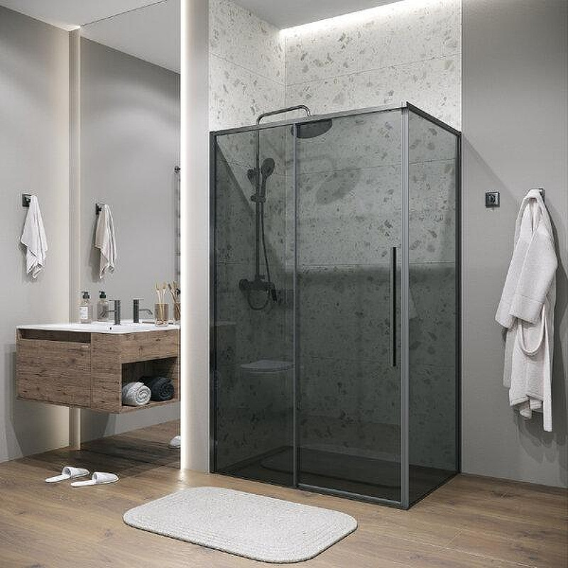 Душевой уголок Grossman Galaxy 110x100 120.K33.01.1110.42.10 профиль Графит сатин стекло тонированное