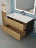 Тумба с раковиной Uperwood Barsa 90 29830205649 подвесная цвет Черный матовый Дуб сонома