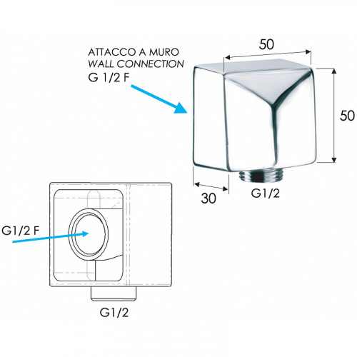 Шланговое подключение Remer 309SDO Золото глянцевое латунь на стену