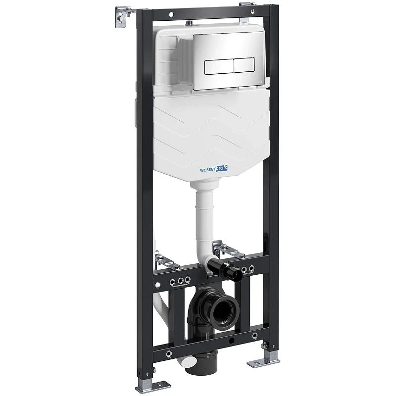 Инсталляция WasserKRAFT Aller 10TLT.010.ME.CH03 для унитаза с клавишей смыва Хром нержавеющая сталь