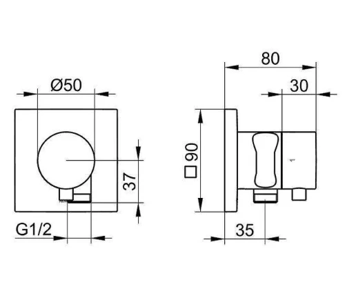 Шланговое подключение Keuco IXMO 59557371202 цвет Черный матовый