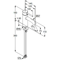 Смеситель для раковины Kludi Bozz 38272N076 Золото брашированное латунь